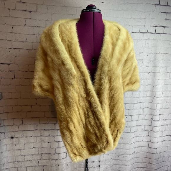 Vintage fur stole blonde mink - Picture 1 of 9